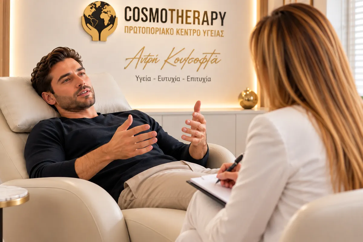 Άντρη Κουτσόφτα σε εξατομικευμένη συνεδρία για το άγχος στο Cosmotherapy Center